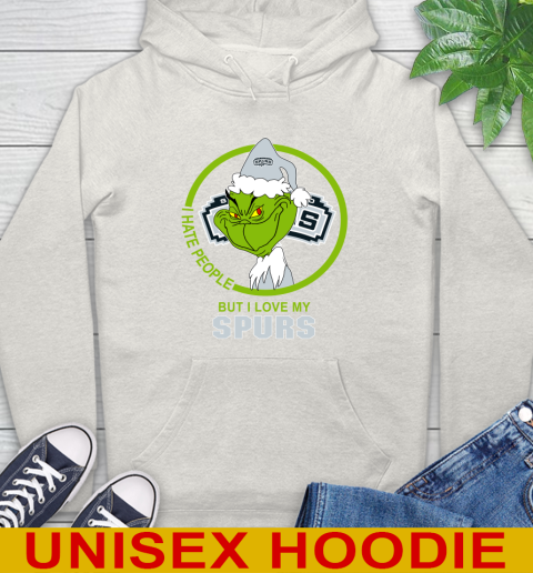 San Antonio Spurs NBA Christmas Grinch I Hate People But I Love My Favorite Basketball Team Hoodie 12