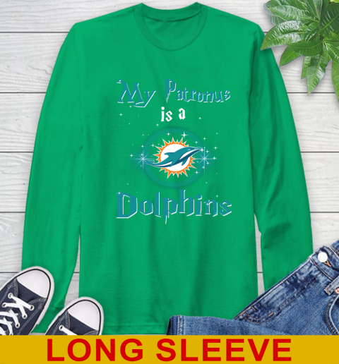 NFL Football Harry Potter My Patronus Is A Miami Dolphins Long Sleeve T-Shirt 8