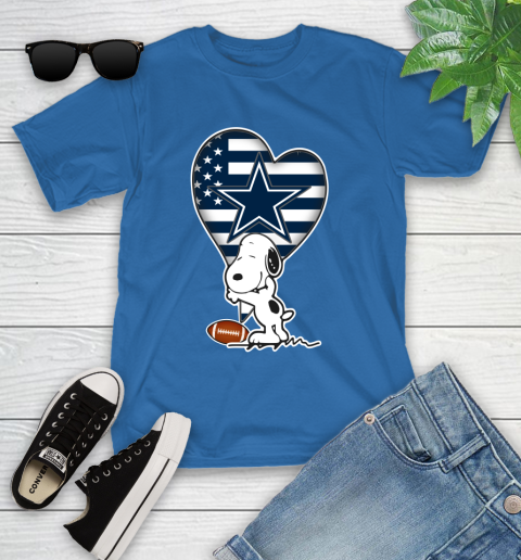 Dallas Cowboys NFL Football The Peanuts Movie Adorable Snoopy Youth T-Shirt 9