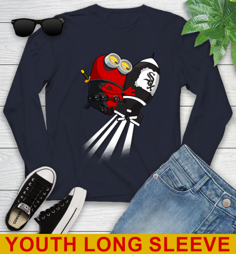 MLB Baseball Chicago White Sox Deadpool Minion Marvel Shirt Youth Long Sleeve 2