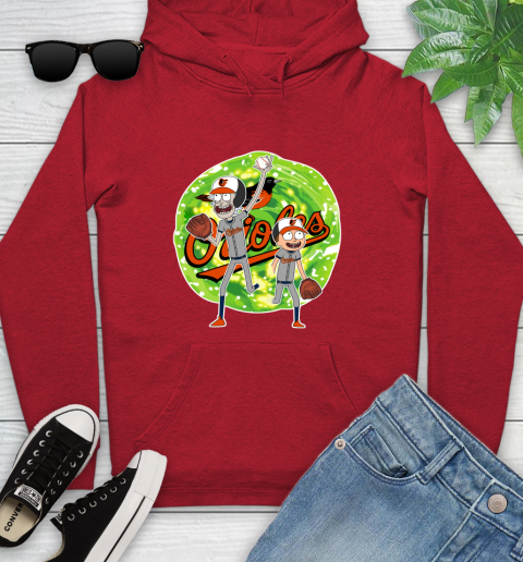 MLB Baltimore Orioles Rick And Morty Baseball Sports Youth Hoodie 11