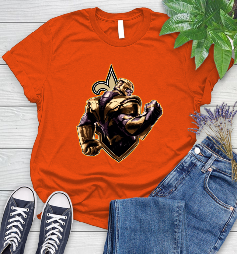 NFL Thanos Avengers Endgame Football Sports New Orleans Saints Women's T-Shirt 4