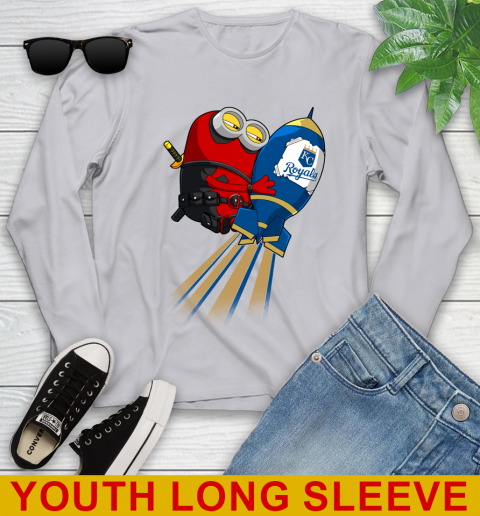 MLB Baseball Kansas City Royals Deadpool Minion Marvel Shirt Youth Long Sleeve 5