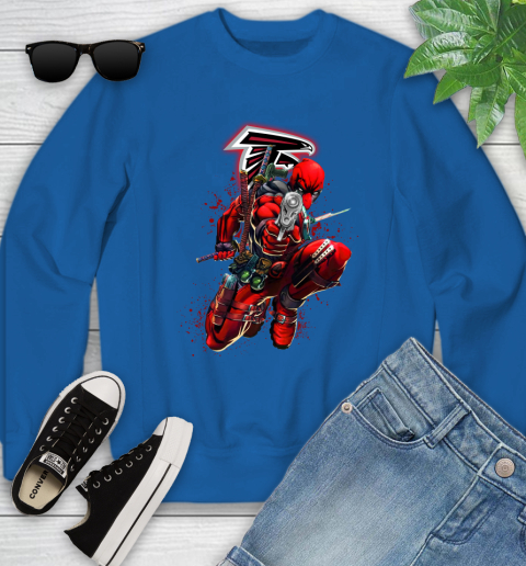 NFL Deadpool Marvel Comics Sports Football Atlanta Falcons Youth Sweatshirt 8