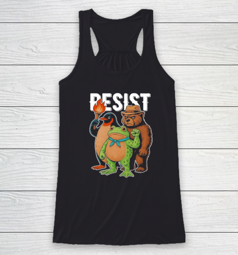 Portland Frog Protester Resist Animals Shirt Racerback Tank Portland Frog Protester Resist Animals Shirt Racerback Tank