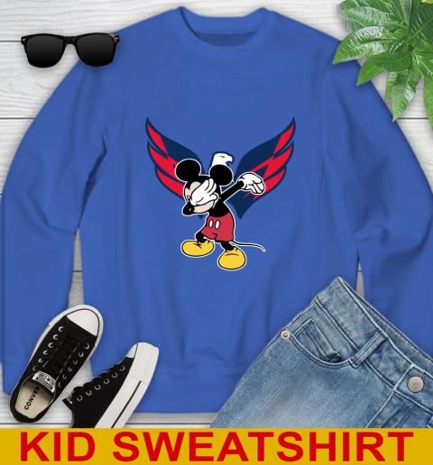 Washington Capitals NHL Hockey Dabbing Mickey Disney Sports Youth Sweatshirt 7