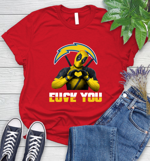 NHL San Diego Chargers Deadpool Love You Fuck You Football Sports Women's T-Shirt 13