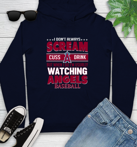 Los Angeles Angels MLB I Scream Cuss Drink When I'm Watching My Team Youth Hoodie 3
