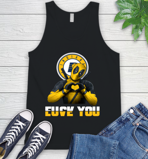 NBA Indiana Pacers Deadpool Love You Fuck You Basketball Sports Tank Top