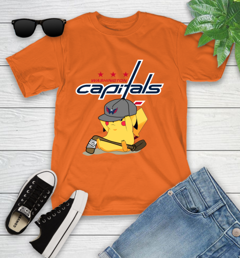NHL Pikachu Hockey Sports Washington Capitals Youth T-Shirt 7