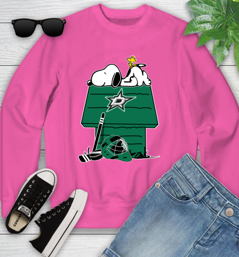 Dallas Stars NHL Hockey Snoopy Woodstock The Peanuts Movie Youth Sweatshirt 7