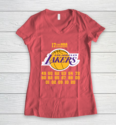 Los Angeles Lakers Finals Champions 17 Time Nba Champions Women's V-Neck T-Shirt 4
