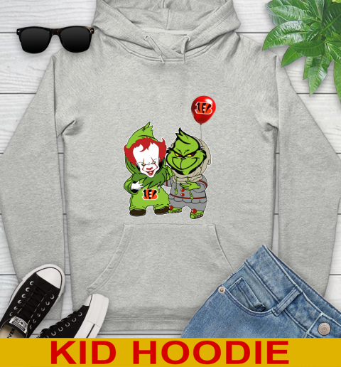 Cincinnati Bengals Baby Pennywise Grinch Christmas NFL Football Youth Hoodie