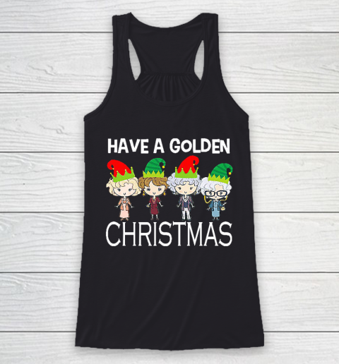 Golden Girls Lovers Gift T shirt Have A Golden Christmas Vintage Racerback Tank
