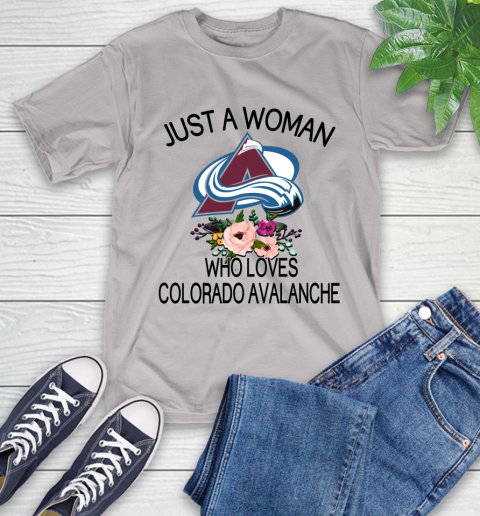 NHL Just A Woman Who Loves Colorado Avalanche Hockey Sports T-Shirt 12