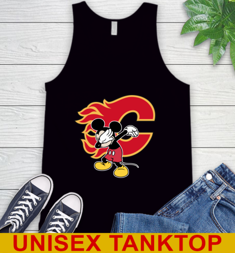 Calgary Flames NHL Hockey Dabbing Mickey Disney Sports Tank Top 2
