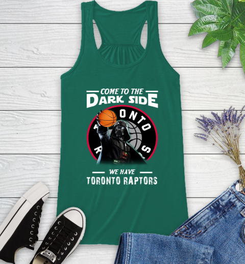 NBA Come To The Dark Side We Have Toronto Raptors Star Wars Darth Vader Basketball Racerback Tank 6