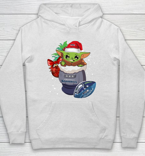 Seattle Seahawks Christmas Baby Yoda Star Wars Funny Happy NFL Hoodie