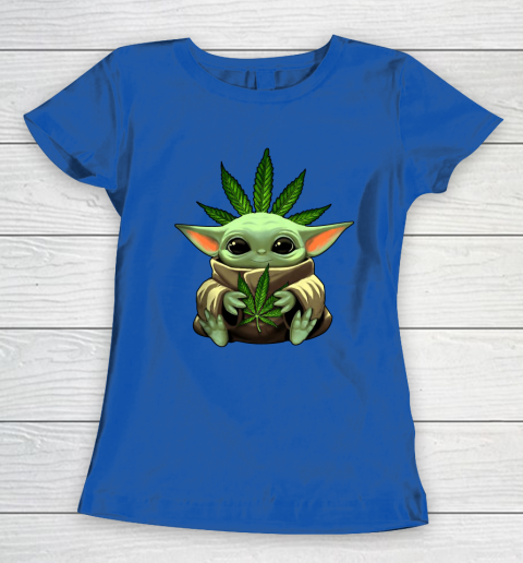 Baby Yoda Hug Marijuana Canabis Women's T-Shirt 9