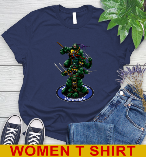 NFL Football Baltimore Ravens Teenage Mutant Ninja Turtles Shirt Women's T-Shirt 13 NFL Football Baltimore Ravens Teenage Mutant Ninja Turtles Shirt Women's T-Shirt - Image 13