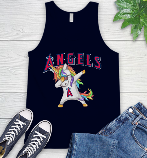 Los Angeles Angels MLB Baseball Funny Unicorn Dabbing Sports Tank Top 3