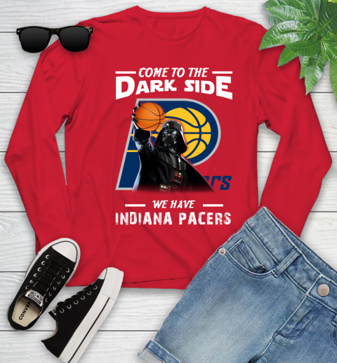 NBA Come To The Dark Side We Have Indiana Pacers Star Wars Darth Vader Basketball Youth Long Sleeve 11