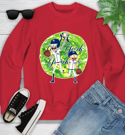 MLB New York Yankees Rick And Morty Baseball Sports Youth Sweatshirt 9