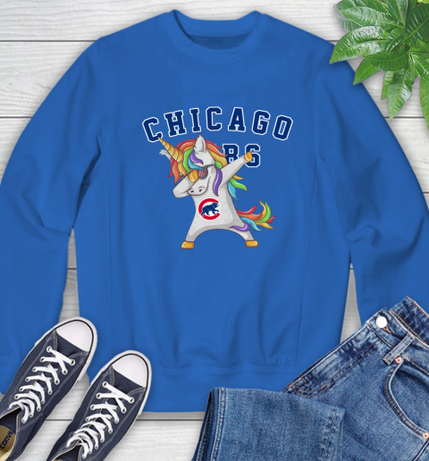 Chicago Cubs MLB Baseball Funny Unicorn Dabbing Sports Sweatshirt 8