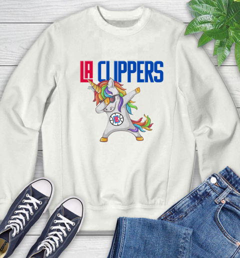 LA Clippers NBA Basketball Funny Unicorn Dabbing Sports Sweatshirt