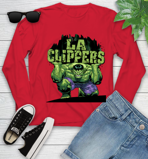 LA Clippers NBA Basketball Incredible Hulk Marvel Avengers Sports Youth Long Sleeve 11