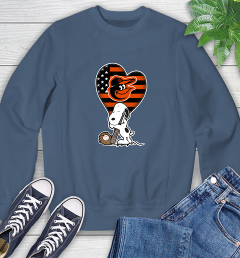 Baltimore Orioles MLB Baseball The Peanuts Movie Adorable Snoopy Sweatshirt 7