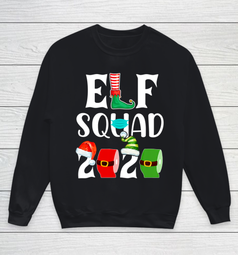 Elf Squad Quarantine Christmas 2020 Family Matching Xmas Youth Sweatshirt