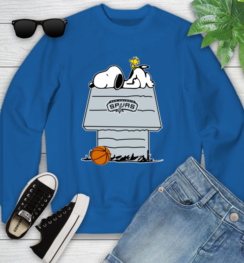San Antonio Spurs NBA Basketball Snoopy Woodstock The Peanuts Movie Youth Sweatshirt 8