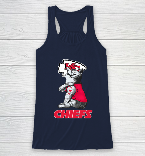NFL Football My Cat Loves Kansas City Chiefs Racerback Tank 8