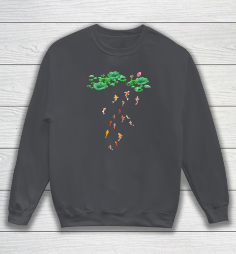 Watercolor Japanese Koi Fish Goldfish Lily Pad Lotus Leaf Shirt Sweatshirt 3