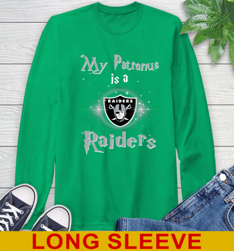 NFL Football Harry Potter My Patronus Is A Oakland Raiders Long Sleeve T-Shirt 8