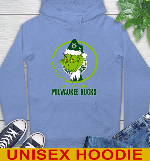 Milwaukee Bucks NBA Christmas Grinch I Hate People But I Love My Favorite Basketball Team Hoodie 11