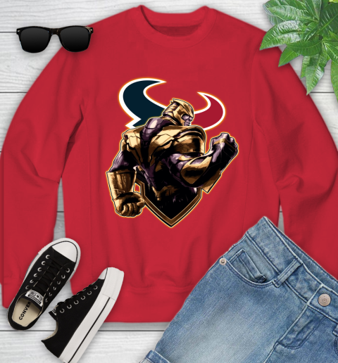 NFL Thanos Avengers Endgame Football Sports Houston Texans Youth Sweatshirt 9