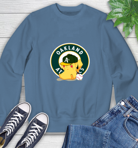 MLB Pikachu Baseball Sports Oakland Athletics Sweatshirt 7