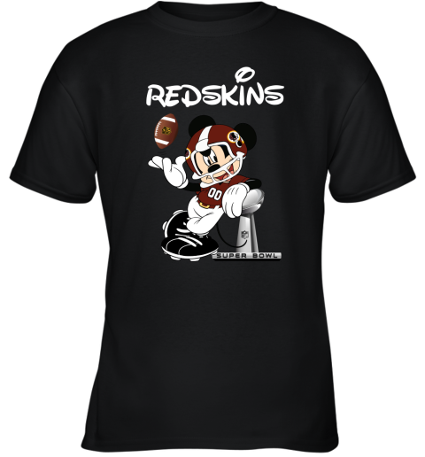 Mickey Redskins Taking The Super Bowl Trophy Football Youth T-Shirt