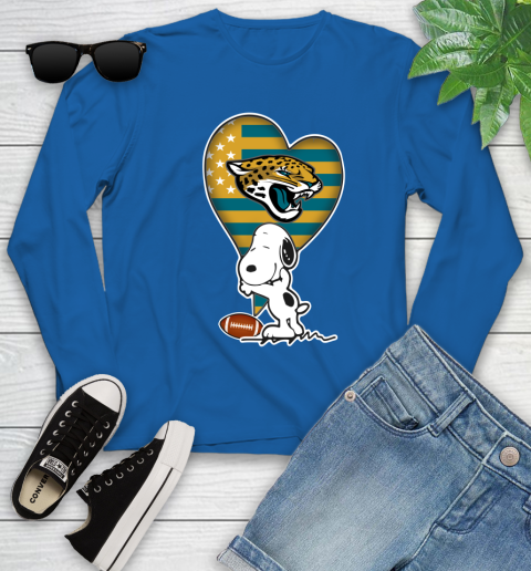 Jacksonville Jaguars NFL Football The Peanuts Movie Adorable Snoopy Youth Long Sleeve 9