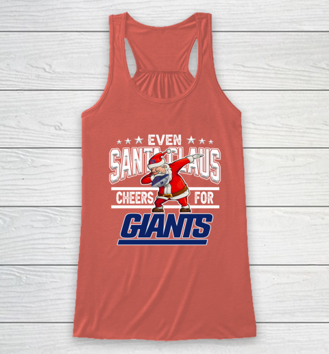 New York Giants Even Santa Claus Cheers For Christmas NFL Racerback Tank 3