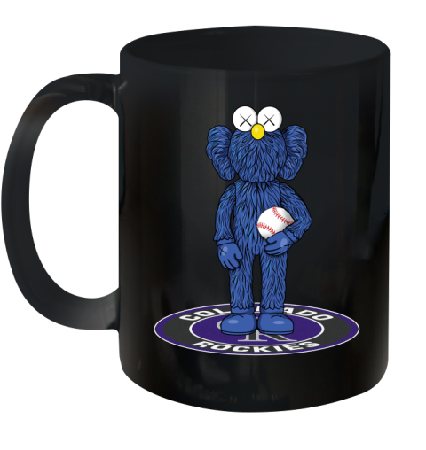 MLB Baseball Colorado Rockies Kaws Bff Blue Figure Shirt Ceramic Mug 11oz 2