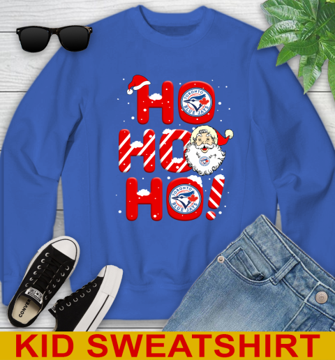 Toronto Blue Jays MLB Baseball Ho Ho Ho Santa Claus Merry Christmas Shirt Youth Sweatshirt 6