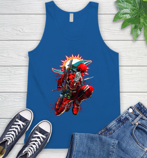 NFL Deadpool Marvel Comics Sports Football Miami Dolphins Tank Top 5