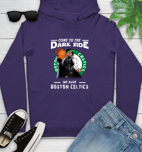 NBA Come To The Dark Side We Have Boston Celtics Star Wars Darth Vader Basketball Youth Hoodie 5