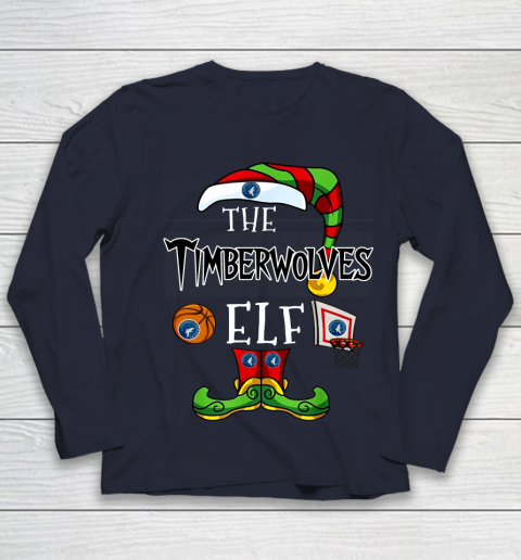 Minnesota Timberwolves Christmas ELF Funny NBA Youth Long Sleeve 2