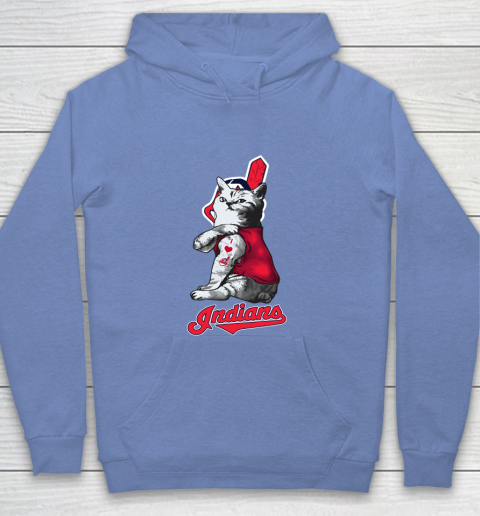 MLB Baseball My Cat Loves Cleveland Indians Youth Hoodie 8
