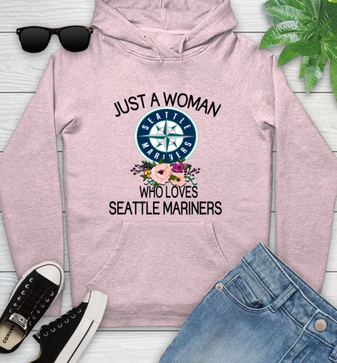 MLB Just A Woman Who Loves Seattle Mariners Baseball Sports Youth Hoodie 6
