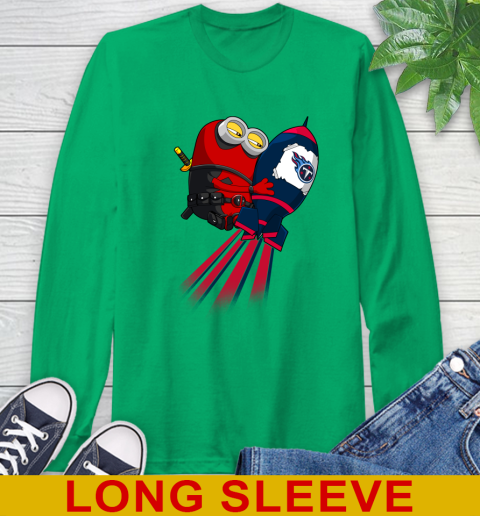 NFL Football Tennessee Titans Deadpool Minion Marvel Shirt Long Sleeve T-Shirt 8